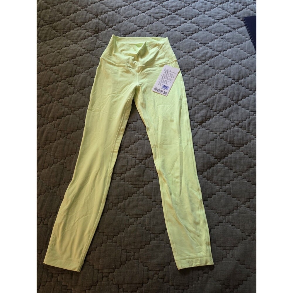 NWT Lululemon Align HR High Rise 25"  Lime Green Tennis Ball Colored Leggings 4